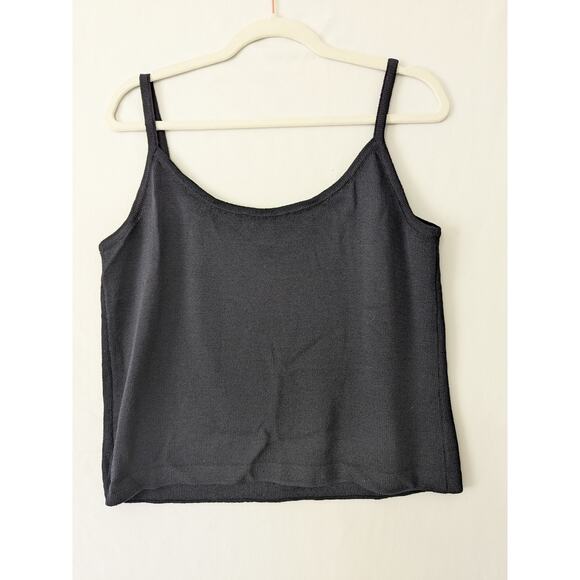 St. John Womens Black Wool Blend Tank Top Spaghetti Straps Minimalist Size Large - Picture 3 of 8